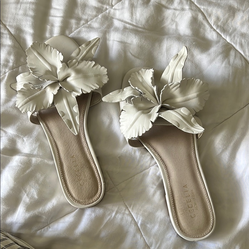 Women's Cream Floral Sandals
